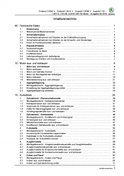 SKODA Superb 3T (08-15) 1,8l 2,0l Benzinmotor 152-200 PS Reparaturanleitung PDF