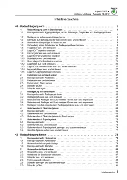 SKODA Superb Typ 3U 2001-2008 Fahrwerk Achsen Lenkung Reparaturanleitung PDF