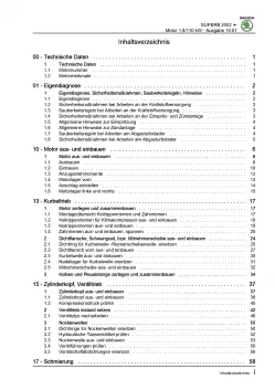 SKODA Superb 3U 2001-2008 4-Zyl. 1,8l Benzinmotor 150 PS Reparaturanleitung PDF