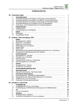 SKODA Superb ab 2015 Elektrische Anlage Elektrik Systeme Reparaturanleitung PDF