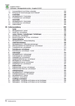 SKODA Superb Typ 3V ab 2015 Karosserie Montagearbeiten Außen Reparaturanleitung