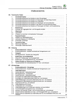 SKODA Superb Typ 3V ab 2015 Heizung Belüftung Klimaanlage Reparaturanleitung PDF