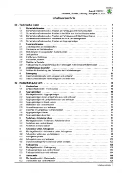 SKODA Superb Typ 3V ab 2015 Fahrwerk Achsen Lenkung Reparaturanleitung PDF