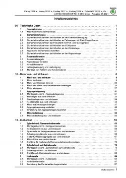 SKODA Superb Typ 3V ab 2015 4-Zyl. Benzinmotor 190-280 PS Reparaturanleitung PDF