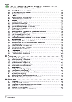 SKODA Superb Typ 3V ab 2015 4-Zyl. Benzinmotor 190-280 PS Reparaturanleitung PDF