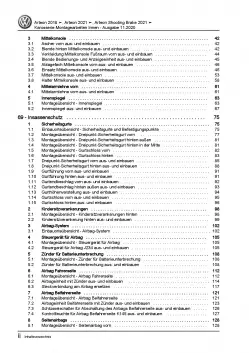 VW Arteon 3H ab 2020 Karosserie Montagearbeiten Innen Reparaturanleitung PDF
