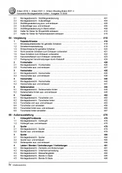 VW Arteon 3H ab 2020 Karosserie Montagearbeiten Außen Reparaturanleitung PDF