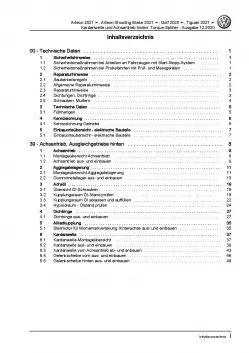 VW Arteon Typ 3H ab 2020 Kardanwelle Achsantrieb hinten Reparaturanleitung PDF