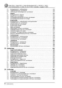 VW Arteon 3H ab 2020 4-Zyl. 1,5l Benzinmotor 130-150 PS Reparaturanleitung PDF