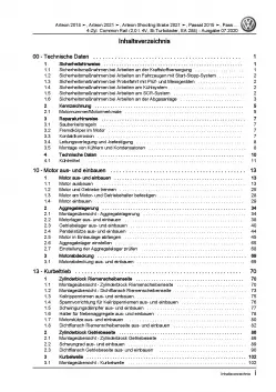 VW Arteon 3H ab 2020 4-Zyl 2,0l Dieselmotor TDI 239 PS Reparaturanleitung PDF