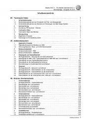 VW Beetle Cabrio 5C 2011-2016 Bremsanlagen Bremsen System Reparaturanleitung PDF