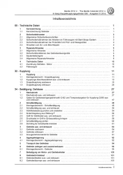 VW Beetle Cabrio 5C 6 Gang Doppelkupplungsgetriebe 02E Reparaturanleitung PDF