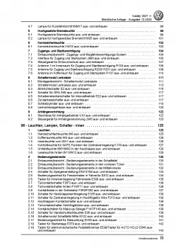 VW Caddy SB ab 2020 Elektrische Anlage Elektrik Systeme Reparaturanleitung PDF