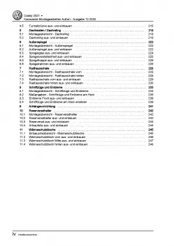 VW Caddy SB ab 2020 Karosserie Montagearbeiten Außen Reparaturanleitung PDF