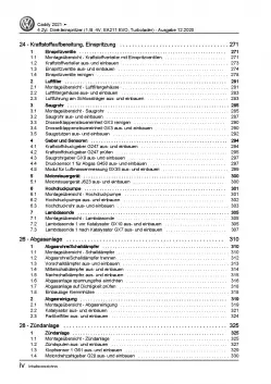 VW Caddy Typ SB ab 2020 4-Zyl. 1,5l Benzinmotor 114 PS Reparaturanleitung PDF