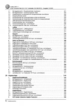 VW Caddy SB ab 2020 4-Zyl. 2,0l Dieselmotor TDI 75-122 PS Reparaturanleitung PDF