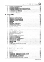 VW Golf 5 Plus 2003-2008 Karosserie Montagearbeiten Außen Reparaturanleitung PDF