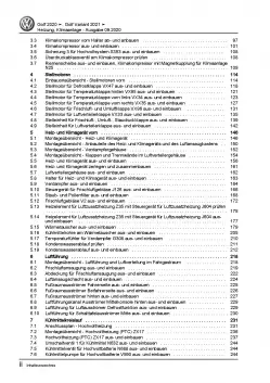 VW Golf 8 Typ CD ab 2019 Heizung Belüftung Klimaanlage Reparaturanleitung PDF