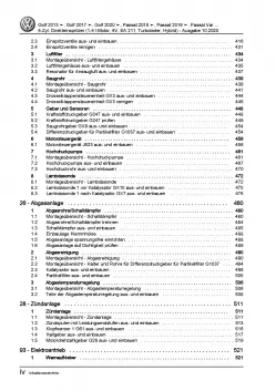 VW Golf 8 CD ab 2019 4-Zyl. 1,4l Benzinmotor 150-156 PS Reparaturanleitung PDF