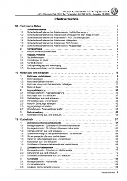 VW Golf 8 Typ CG5 ab 2020 4-Zyl. 2,0l Dieselmotor 115-200 PS Reparaturanleitung