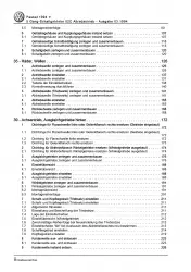 VW Passat 4 3A 1993-1997 5 Gang 02C Schaltgetriebe Kupplung Reparaturanleitung