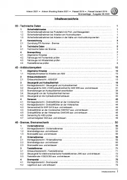 VW Passat 8 Typ 3G ab 2019 Bremsanlagen Bremsen System Reparaturanleitung PDF