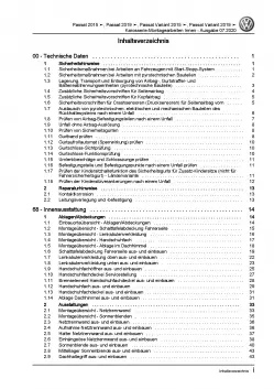 VW Passat 8 3G ab 2019 Karosserie Montagearbeiten Innen Reparaturanleitung PDF