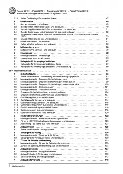 VW Passat 8 3G ab 2019 Karosserie Montagearbeiten Innen Reparaturanleitung PDF
