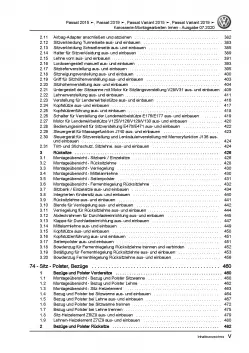 VW Passat 8 3G ab 2019 Karosserie Montagearbeiten Innen Reparaturanleitung PDF