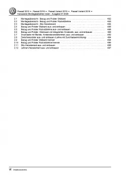 VW Passat 8 3G ab 2019 Karosserie Montagearbeiten Innen Reparaturanleitung PDF