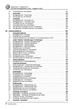 VW Passat 8 3G ab 2019 Karosserie Montagearbeiten Außen Reparaturanleitung PDF