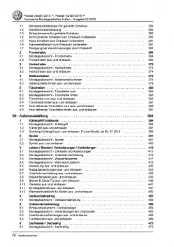 VW Passat 8 Variant ab 2019 Karosserie Montage Außen Reparaturanleitung PDF