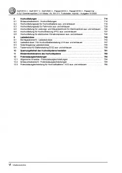 VW Passat 8 3G ab 2019 4-Zyl. 1,4l Benzinmotor 150-156 PS Reparaturanleitung PDF