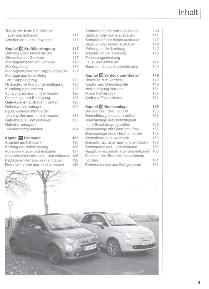 Fiat 500 Typ 312 Limousine Cabriolet 2007-2019 Reparaturanleitung Bucheli Verlag