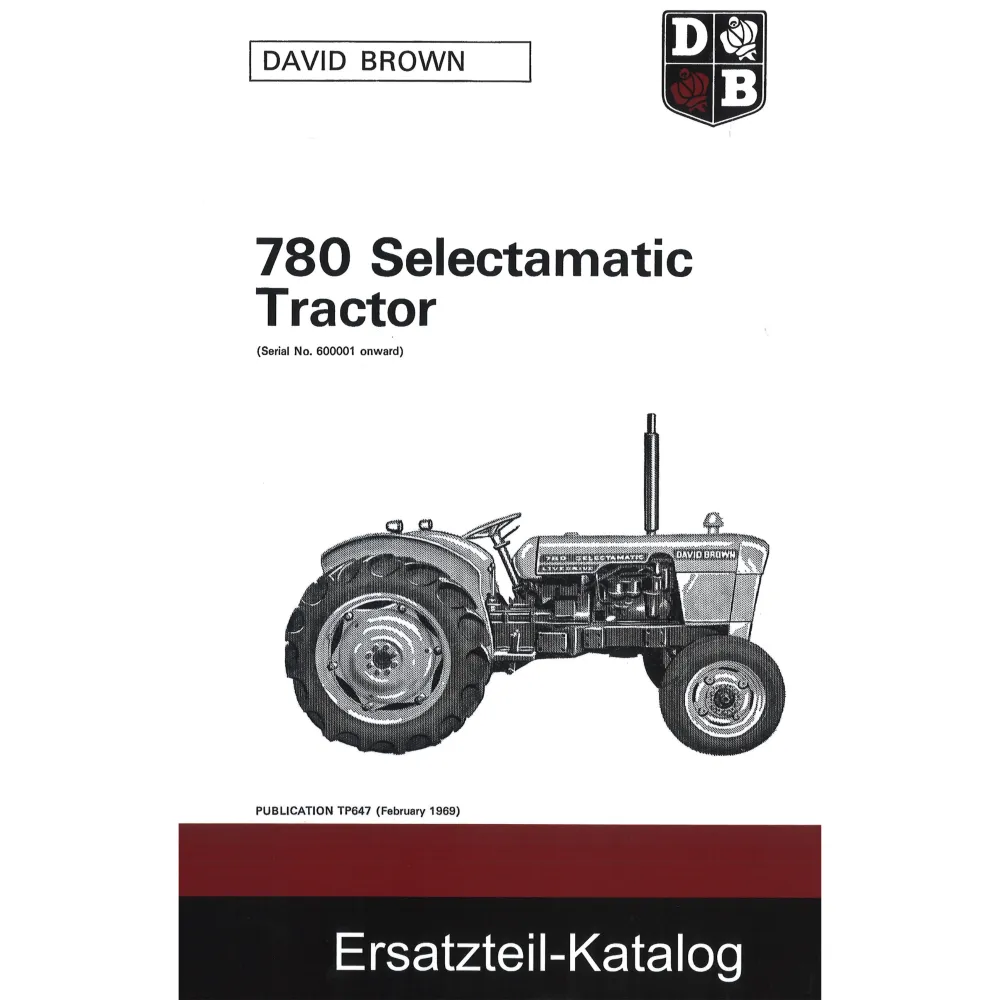 David Brown 780 Selectamatic Livedrive Ersatzteilliste Ersatzteilkatalog
