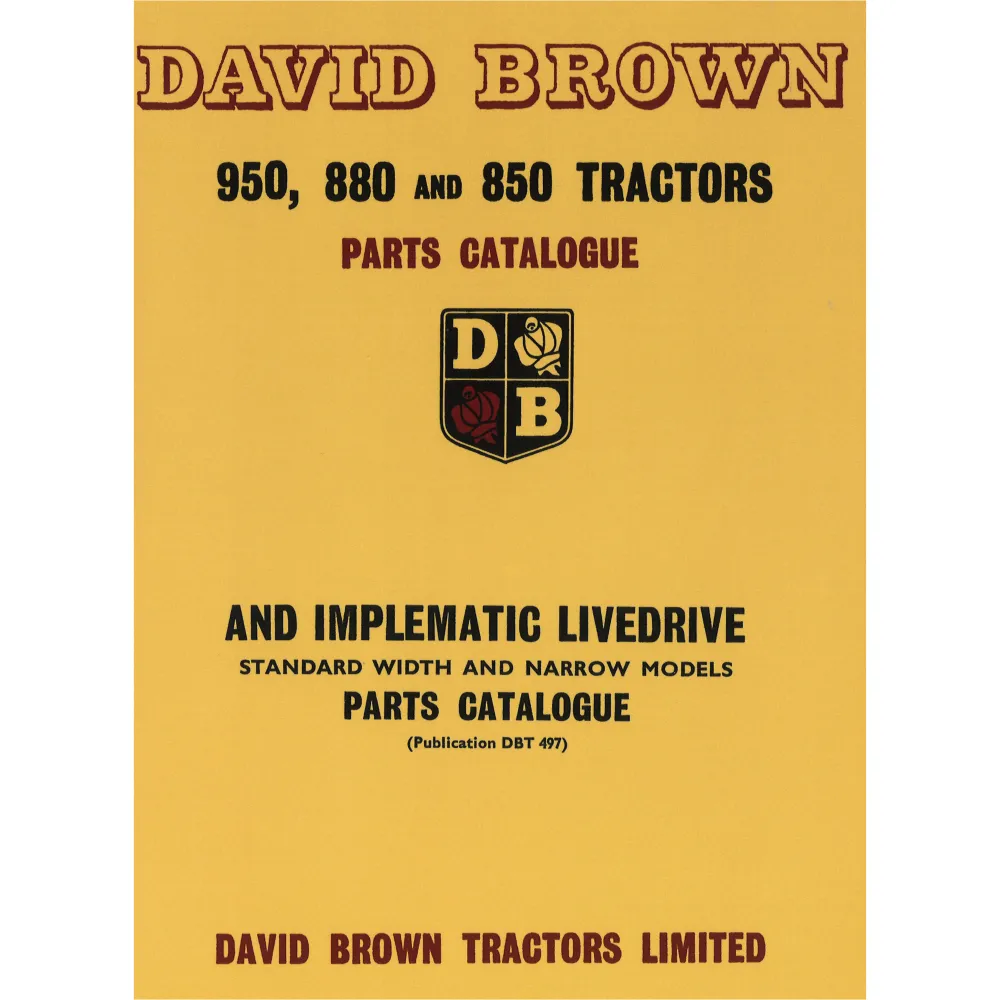 David Brown 850 880 950 Implematic Livedrive Ersatzteilliste Ersatzteilkatalog