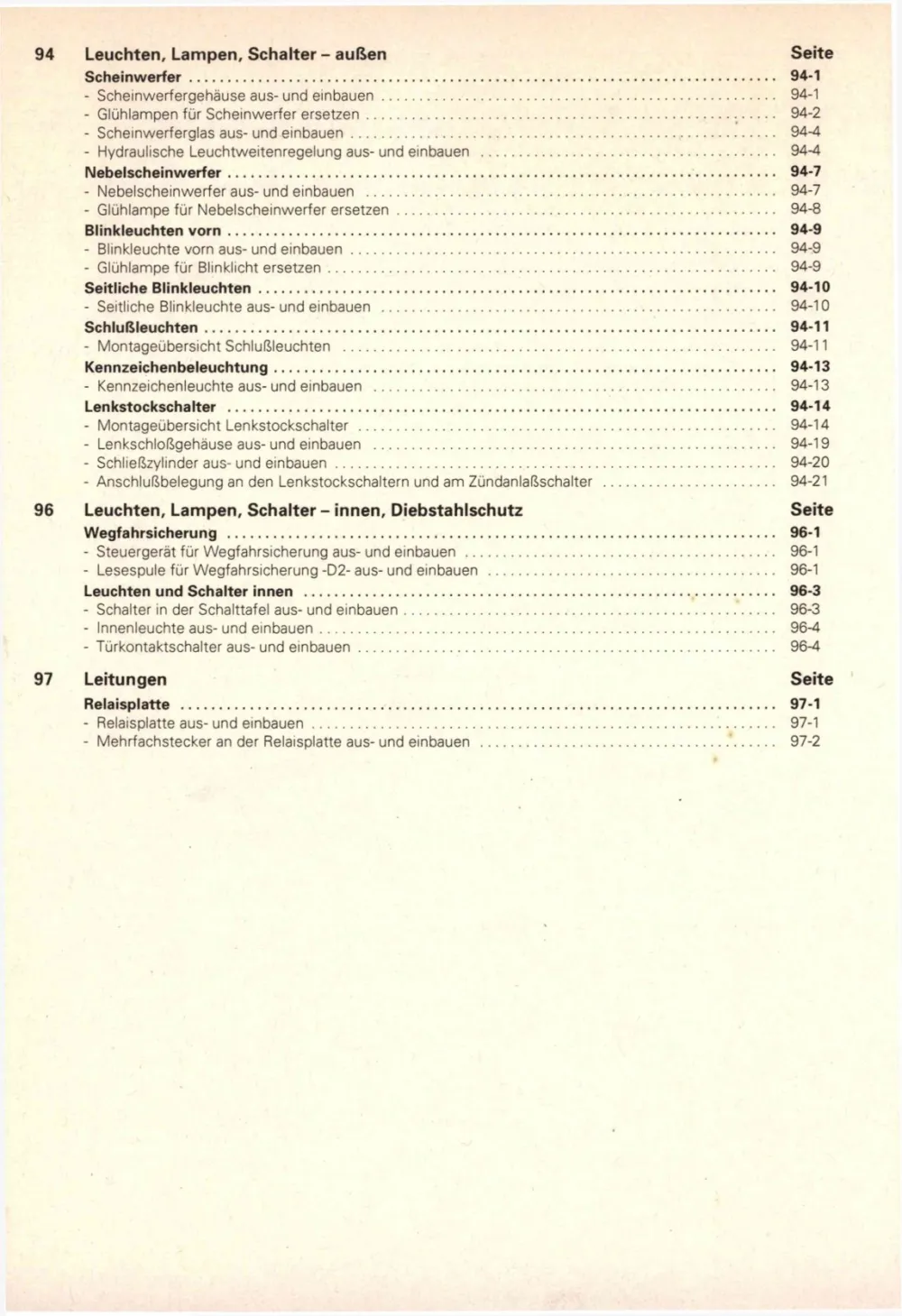 VW Caddy Pickup Typ 9U 1996-2000 Elektrische Anlage Elektrik Reparaturanleitung