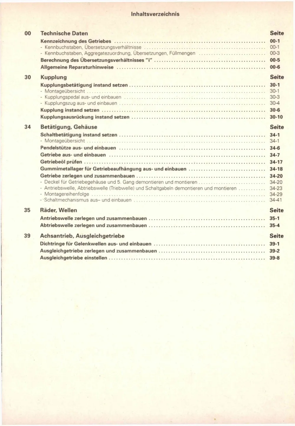 VW Caddy Pickup Typ 9U 1996-2000 5 Gang Schaltgetriebe 002 Reparaturanleitung