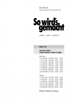 Skoda Fabia 1 Typ 6Y 01.2000-03.2007 So wird's gemacht Reparaturanleitung Etzold