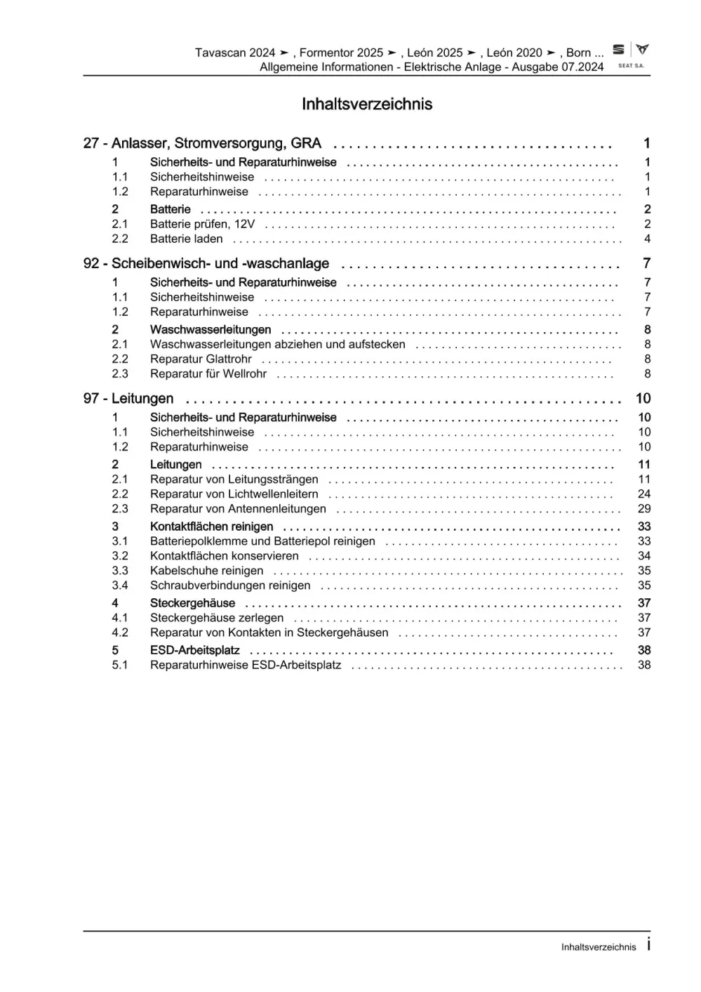 Cupra Ateca KB (20>) Allgemeine Info Elektrische Anlage Reparaturanleitung eBook