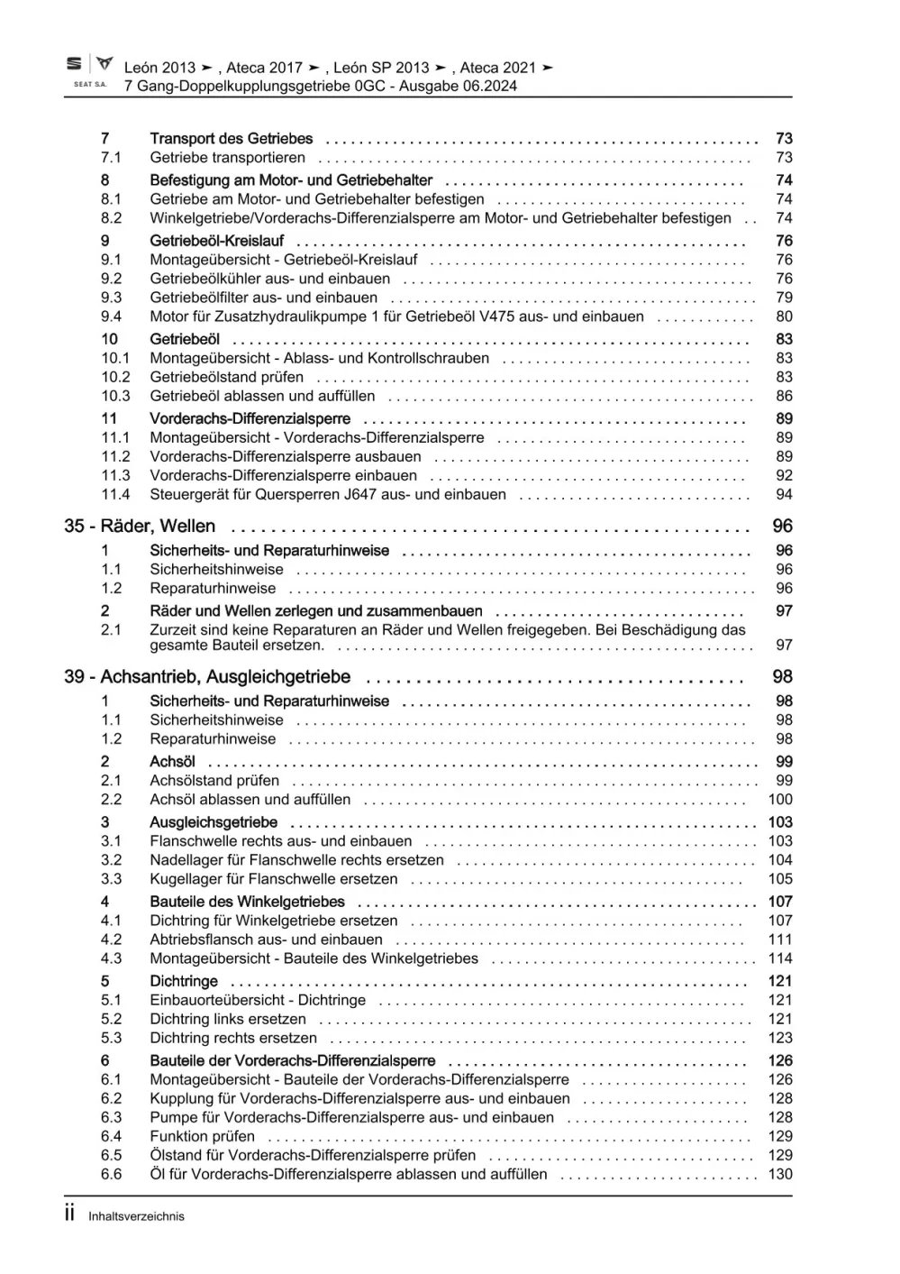 Cupra Ateca KB ab 2020 7 Gang Automatikgetriebe DKG 0GC Reparaturanleitung eBook