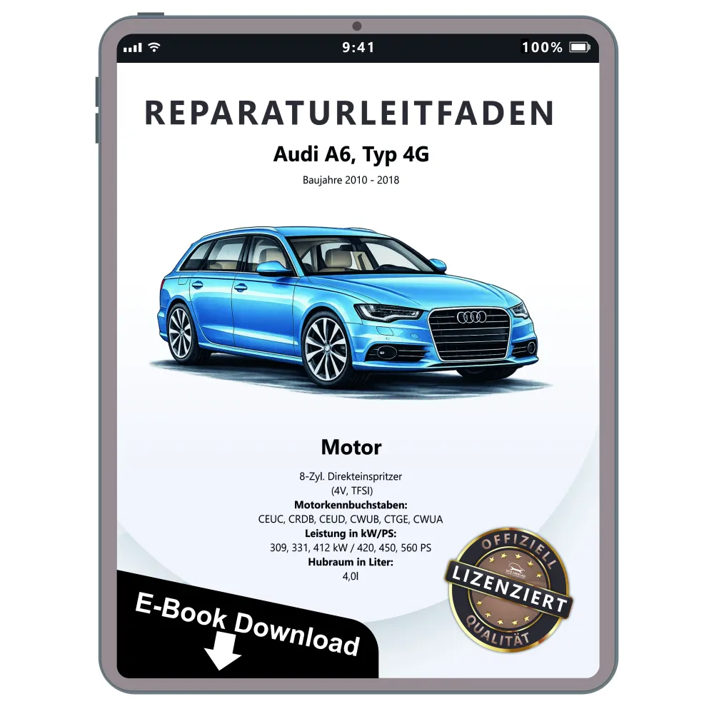 Audi A6 4G 2010-2018 8-Zyl. 4,0l Benzinmotor 420-560 PS Reparaturanleitung PDF