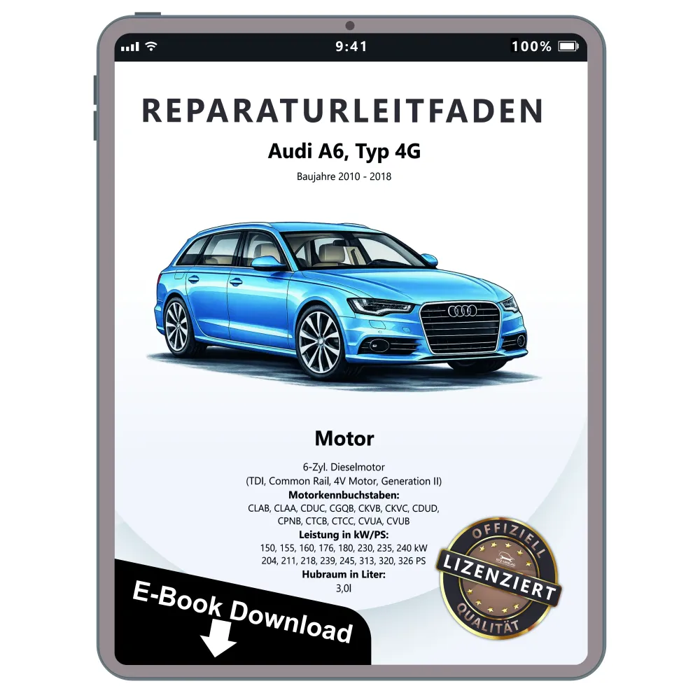 Audi A6 4G (10-18) 6-Zyl. 3,0l Dieselmotor TDI 204-326 PS Reparaturanleitung PDF