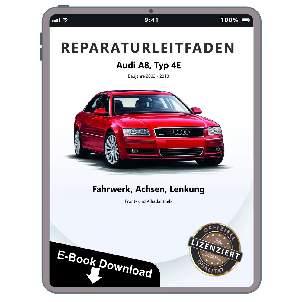 Audi A8 4E 2002-2010 Fahrwerk Achsen Lenkung FWD 4WD Reparaturanleitung PDF