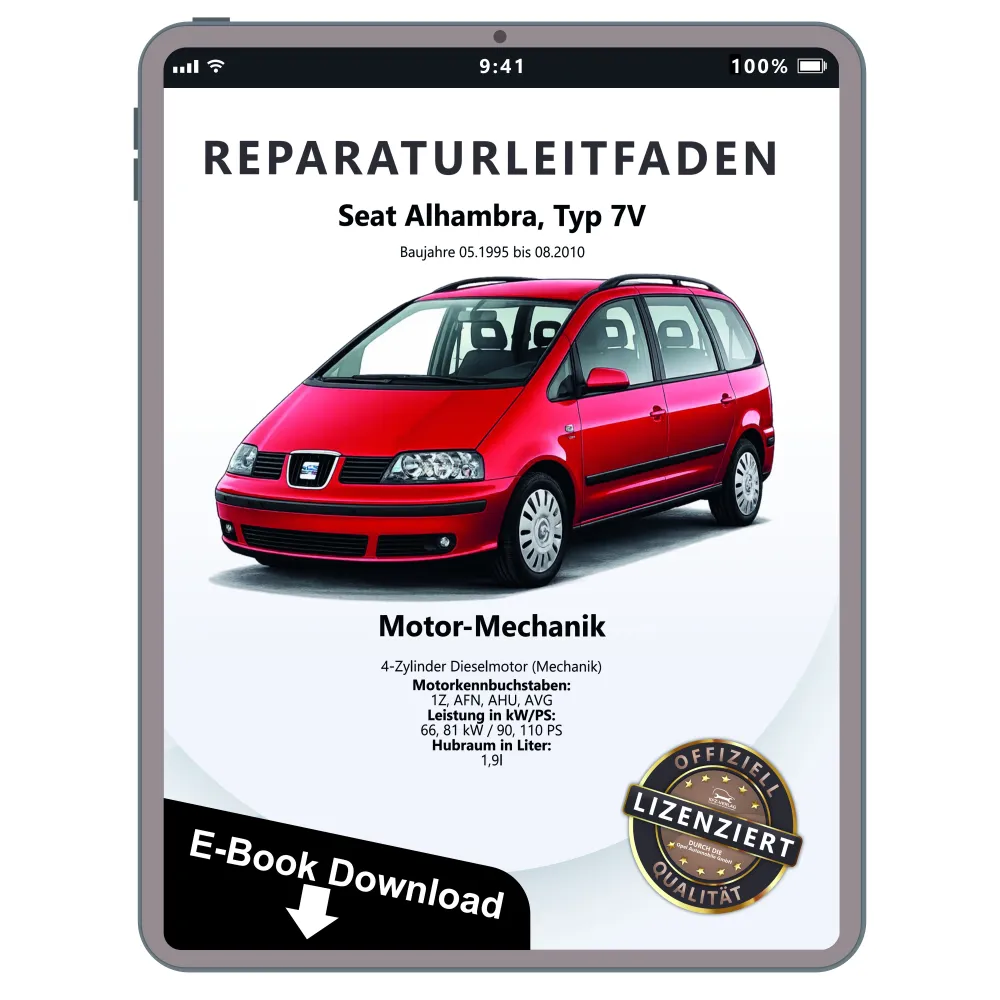 Seat Alhambra 7V 1995-2010 Diesel Mechanik 90-110 PS Reparaturanleitung eBook