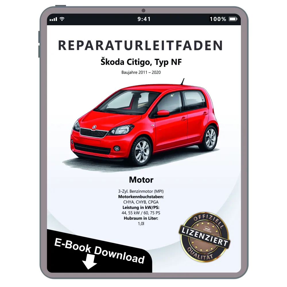 SKODA Citigo NF (11-20) 3-Zyl. 1,0l Benzinmotor 60-75 PS Reparaturanleitung PDF