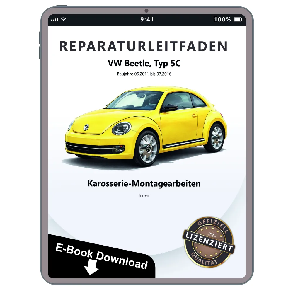 VW Beetle 5C 2011-2016 Karosserie Montagearbeiten Innen Reparaturanleitung eBook