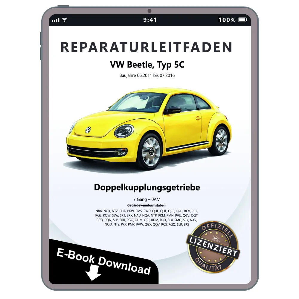 VW Beetle 5C 2011-2016 7 Gang Automatikgetriebe DKG 0AM Reparaturanleitung eBook
