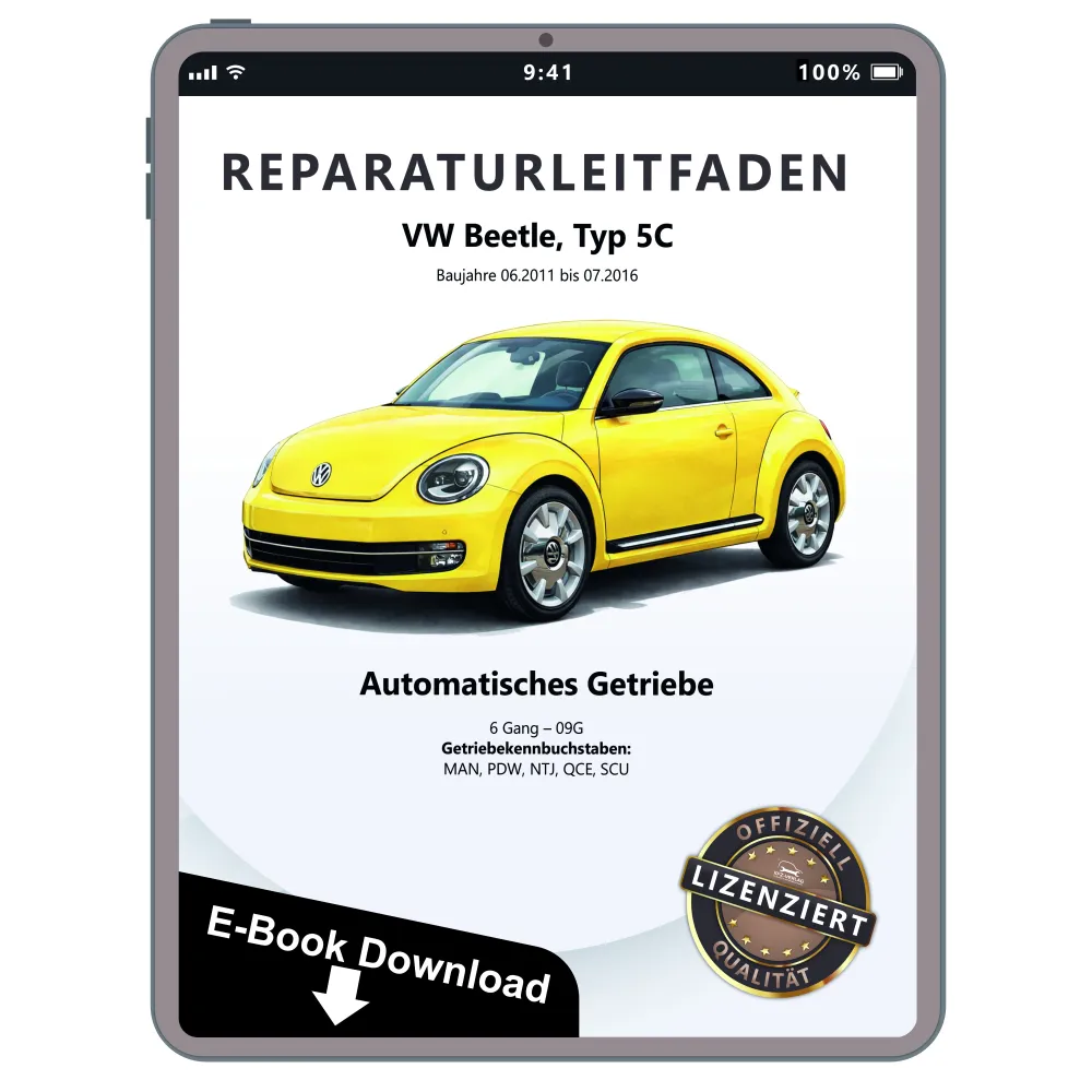 VW Beetle Typ 5C 2011-2016 6 Gang Automatikgetriebe 09G Reparaturanleitung eBook