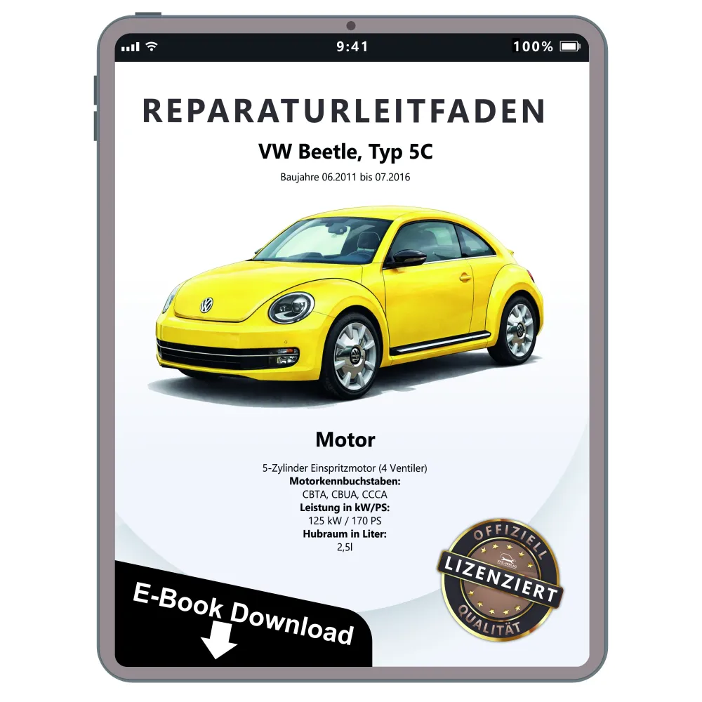 VW Beetle 5C 2011-2016 5-Zyl. Benzinmotor 2,5l 170 PS Reparaturanleitung eBook